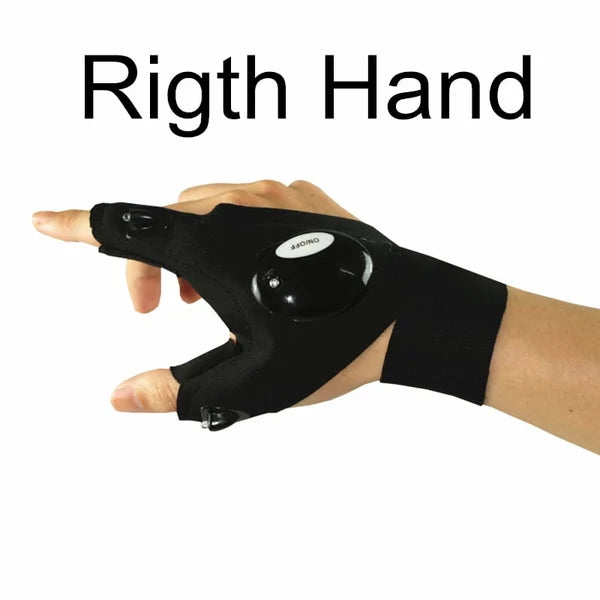 LED Flashlight Gloves - Practical Durable Fingerless Gloves