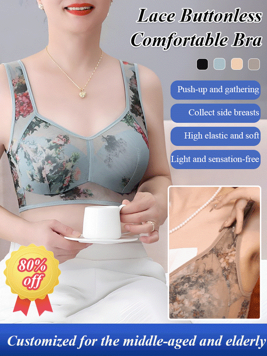 Lace Buttonless Comfortable Bra