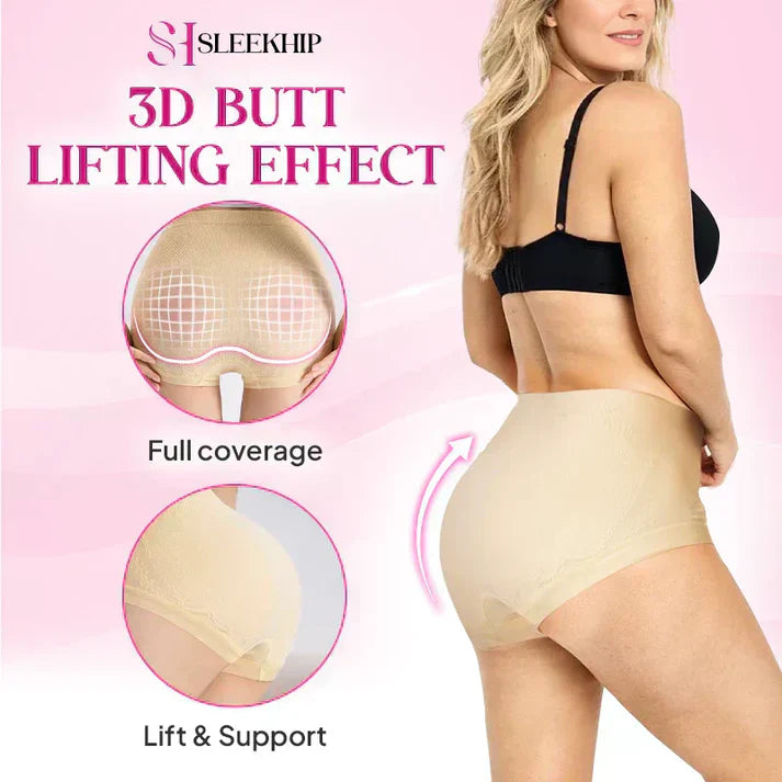 High Waisted Tummy Tuck Hip Lifting No Trace Wormwood Antibacterial Panties