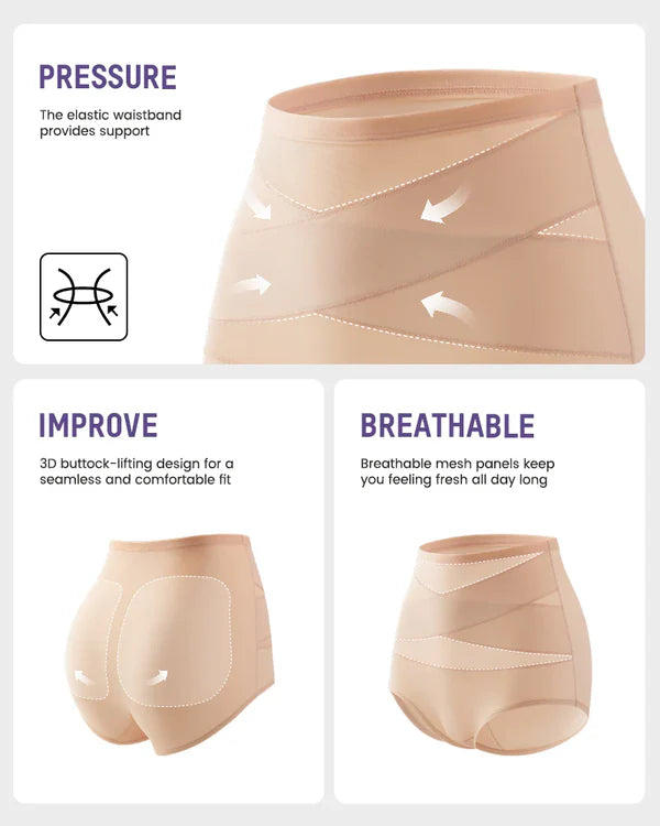 🌸Last Day-Buy 1 Get 3 Packs✨Plus-Size High-Waist Shapewear Briefs -👍Tummy Control Butt Lifting Panties for Women, Comfortable Seamless Underwear