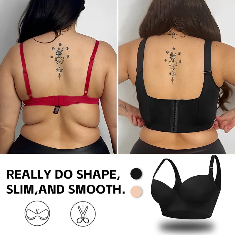 2024 New Push-Up Back Smoothing Bra-Black