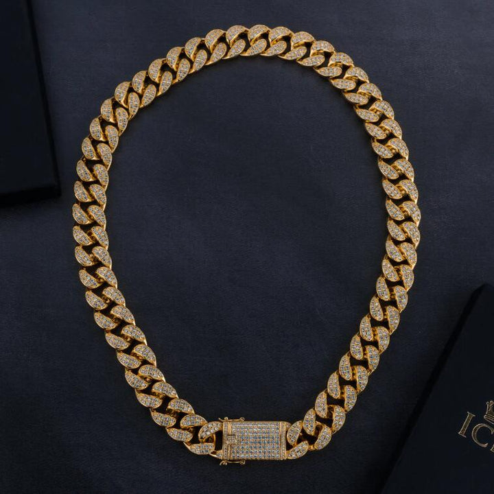 Cuban Chain &amp; Cuban Bracelet Bundle - Gold/White Gold