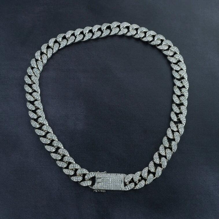 Cuban Chain &amp; Cuban Bracelet Bundle - Gold/White Gold