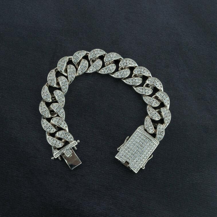 Cuban Chain &amp; Cuban Bracelet Bundle - Gold/White Gold