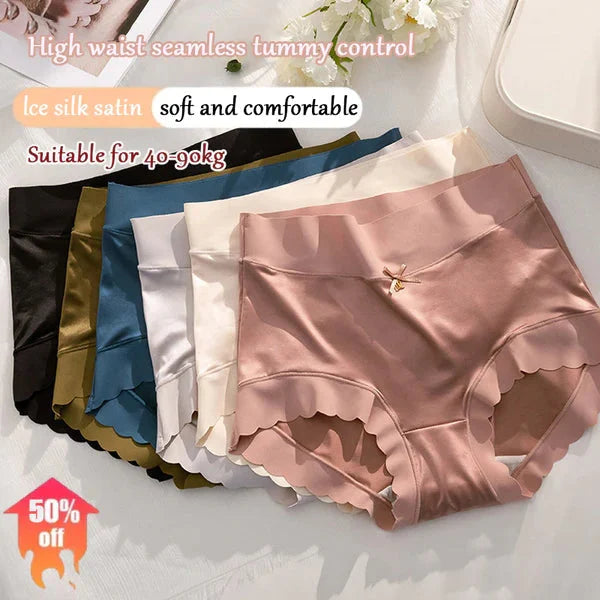 🔥PAY1 GET 3(3PACKS)⏰ PREMIUM SATIN ANTIBACTERIAL ICE SILK MOISTURE-ABSORBING PANTIES