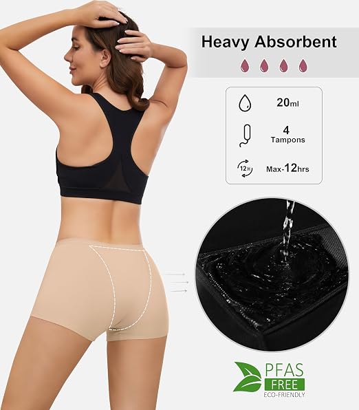 Women Leakproof No Trace Antibacterial Boyshorts