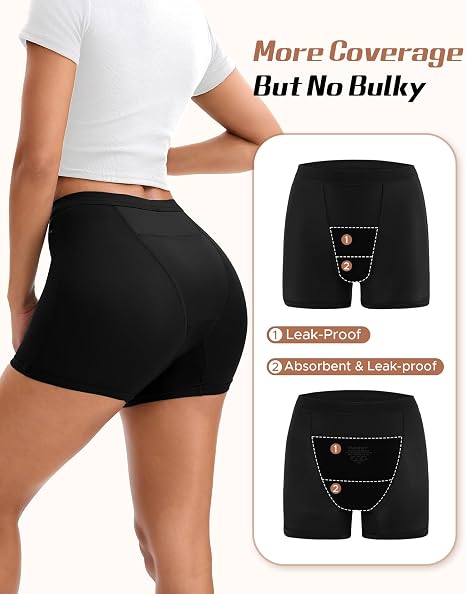 Women Leakproof No Trace Antibacterial Boyshorts