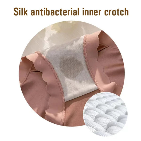 🔥PAY1 GET 3(3PACKS)⏰ PREMIUM SATIN ANTIBACTERIAL ICE SILK MOISTURE-ABSORBING PANTIES