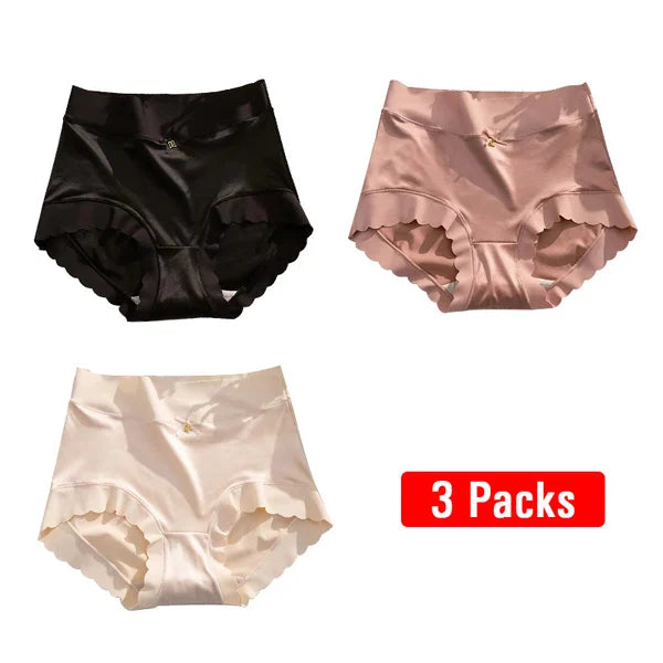 🔥PAY1 GET 3(3PACKS)⏰ PREMIUM SATIN ANTIBACTERIAL ICE SILK MOISTURE-ABSORBING PANTIES