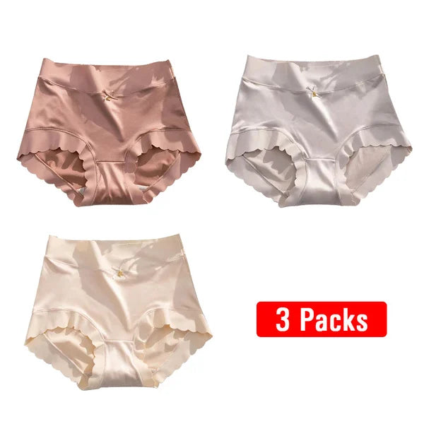 🔥PAY1 GET 3(3PACKS)⏰ PREMIUM SATIN ANTIBACTERIAL ICE SILK MOISTURE-ABSORBING PANTIES