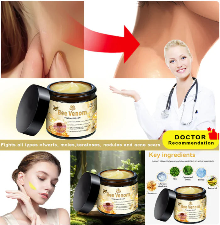 🐝PUROSA® Bee Venom Skin Treatment Cream, Anti-aging, Hydrating, Skin Repair, Even Tone, Acne and Dark Spot Treatment, Wart and Mole Removal, Psoriasis Relief