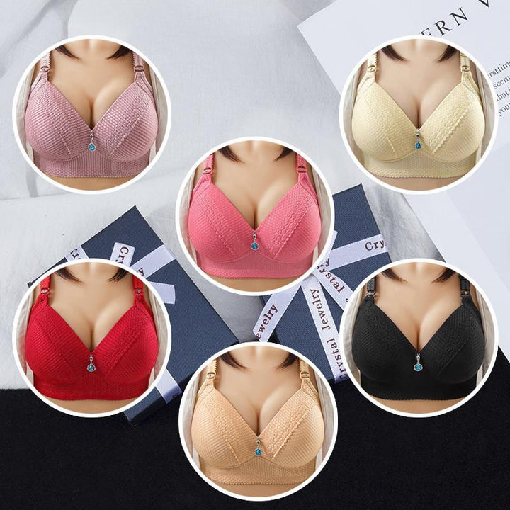 Women Back Buckle Cotton Bras Wire Free Plus Size  Shoulder Straps Brasieres Comfort
