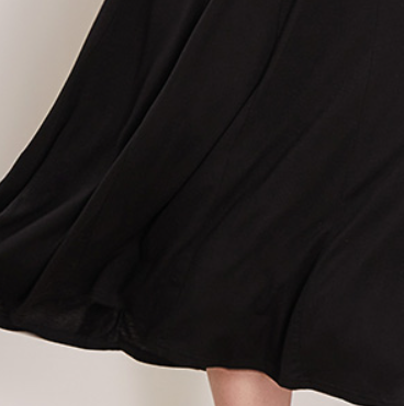 Womens New Mid sleeve Solid Color Swing Dress