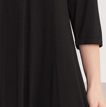 Womens New Mid sleeve Solid Color Swing Dress
