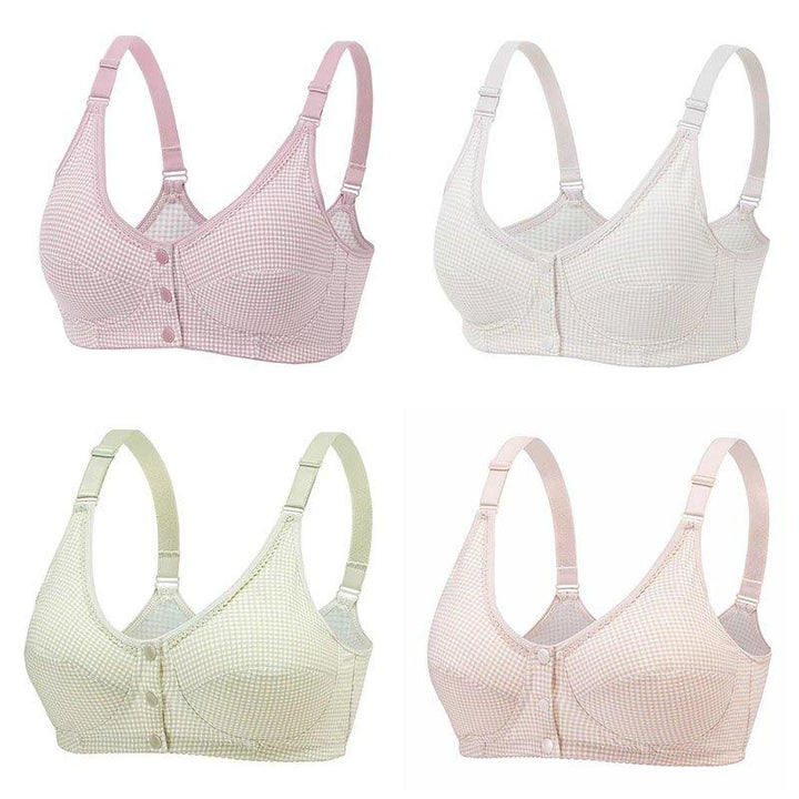 3 PCS Skin Friendly Cotton Front Button Bra