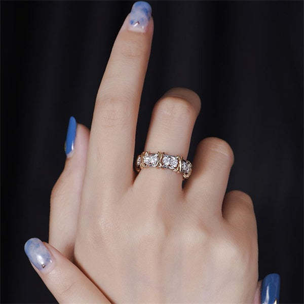 STERLING SILVER CROSS FULL DIAMOND RING