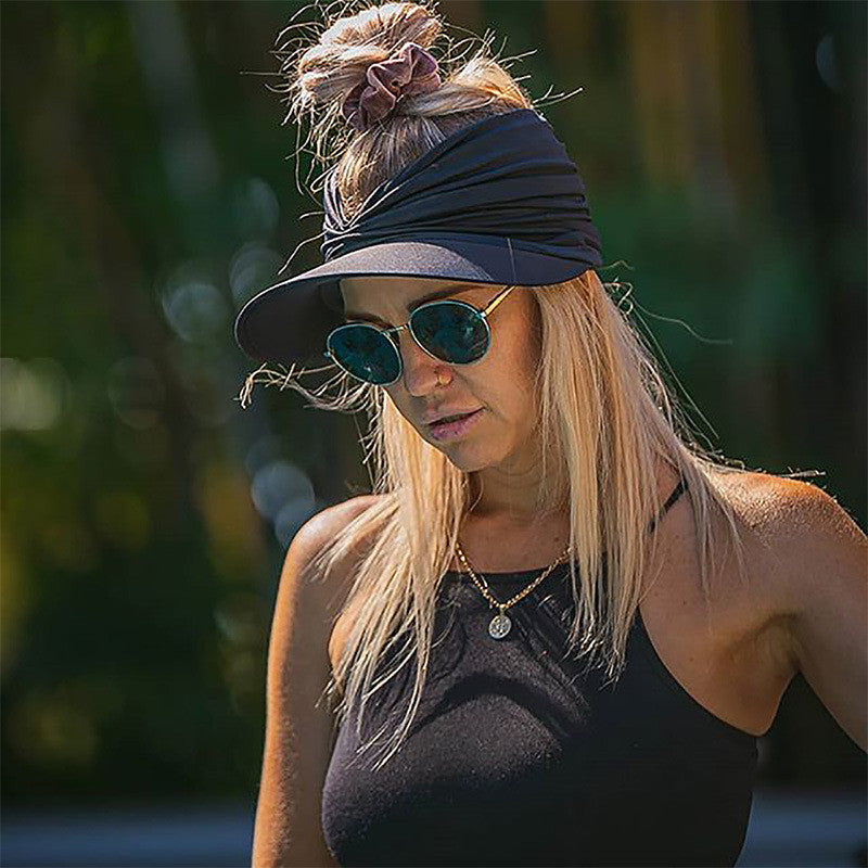 Summer womens UV protection stretch sun hat