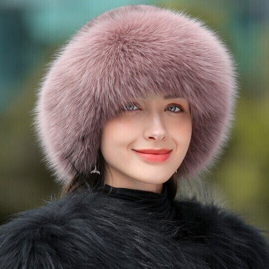 🏆Flash Sale⚡Mink fox fur braided real hair warm thick basin hat