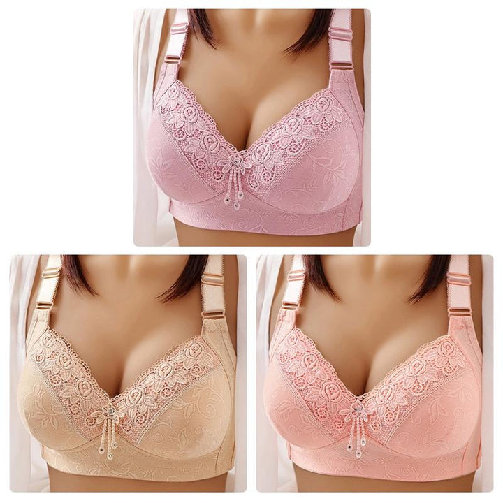 Oversize womens front button printed bra