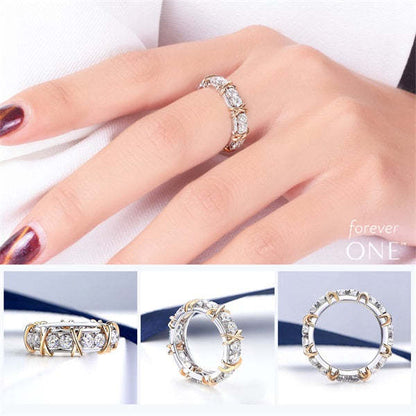 STERLING SILVER CROSS FULL DIAMOND RING