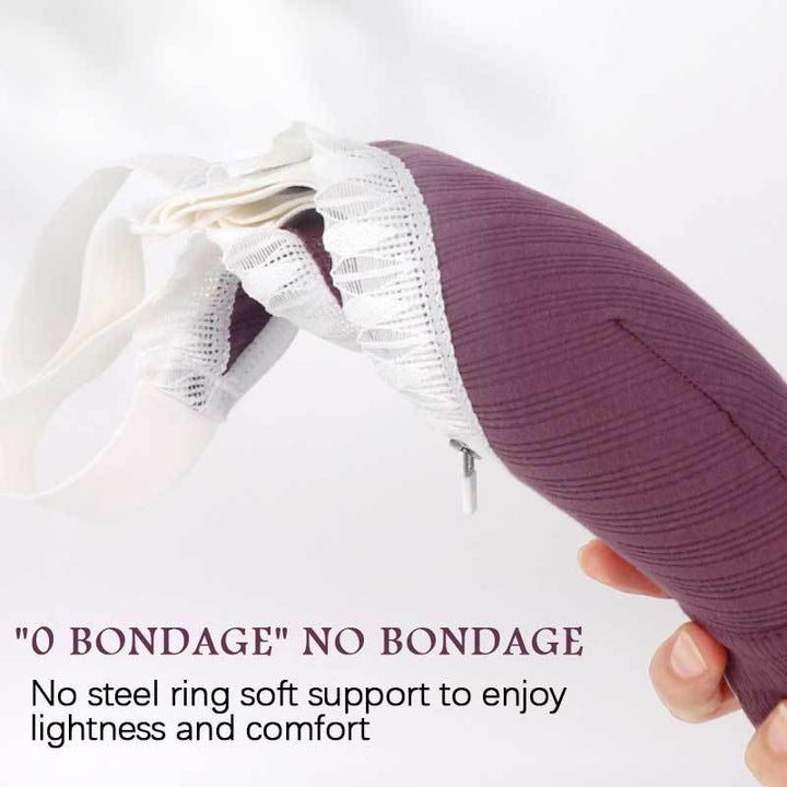 FRONT ZIP WIRE FREE WIDE STRAP PLUS SIZE BRA