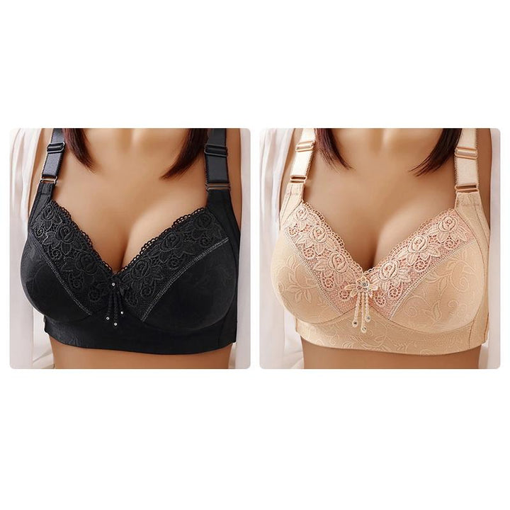 Oversize womens front button printed bra