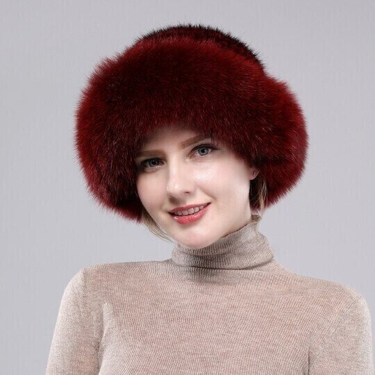 🏆Flash Sale⚡Mink fox fur braided real hair warm thick basin hat