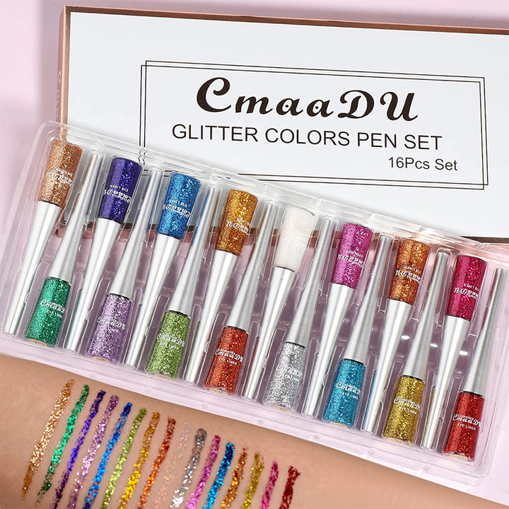 16 Colors Liquid Glitter Eyeliner
