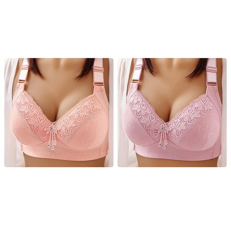 Oversize womens front button printed bra