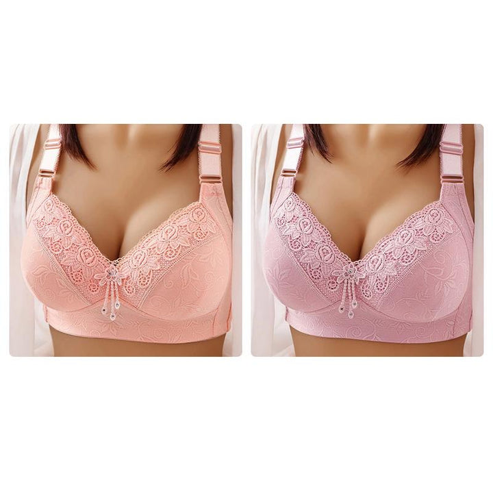 Oversize womens front button printed bra