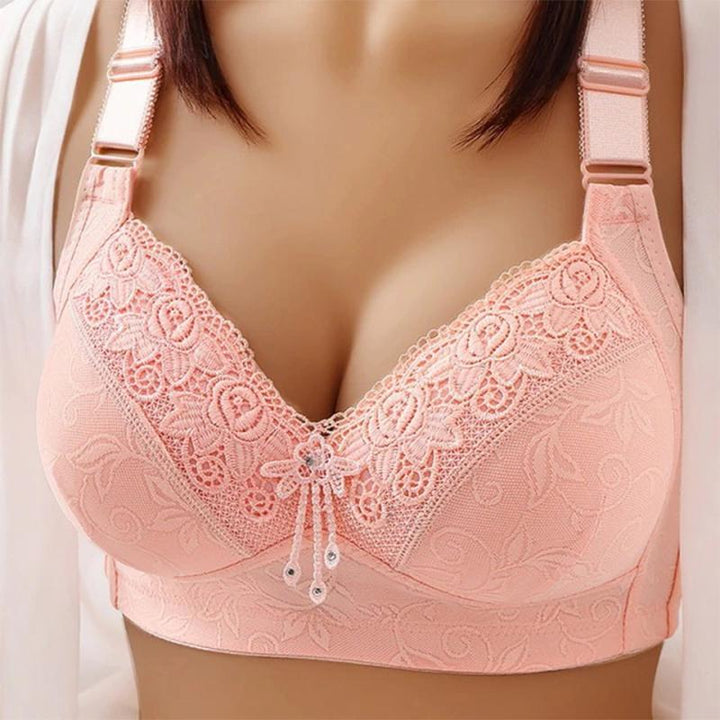 Oversize womens front button printed bra