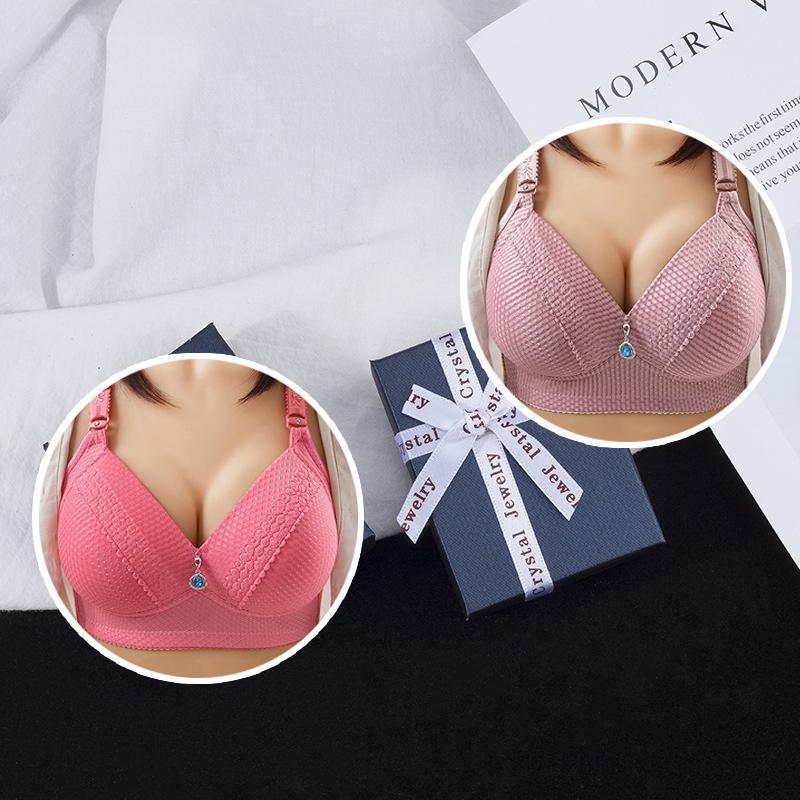 Women Back Buckle Cotton Bras Wire Free Plus Size  Shoulder Straps Brasieres Comfort