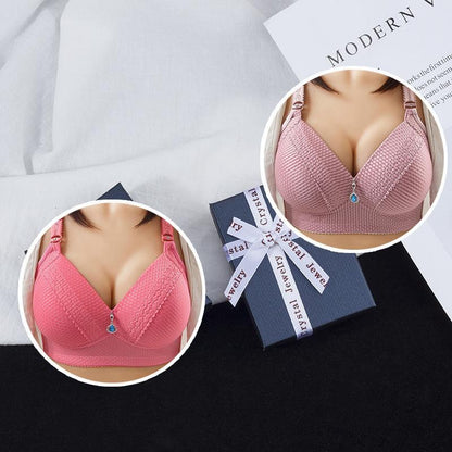 Women Back Buckle Cotton Bras Wire Free Plus Size  Shoulder Straps Brasieres Comfort